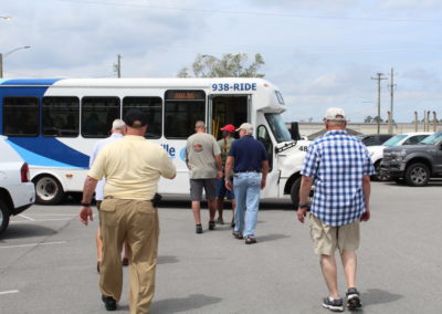 men getting on transit bus 2D Force Recon 2019 Reunion